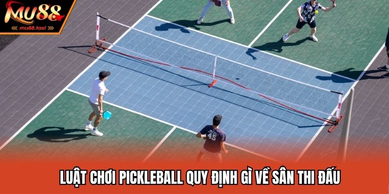 Luật chơi pickleball quy định gì về sân thi đấu