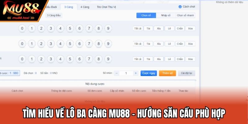 Tìm hiểu về lô ba càng chi tiết khái niệm